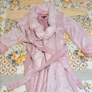 Saks Fifth Avenue Pink Plush Robe